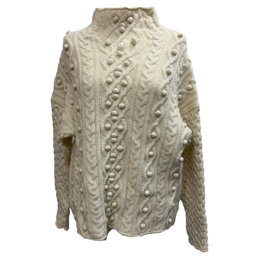 Theory Cable-Knit Sweater in Ivory Wool